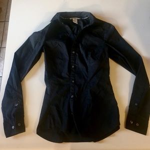 H&M Women’s Black Button Down V-Neck